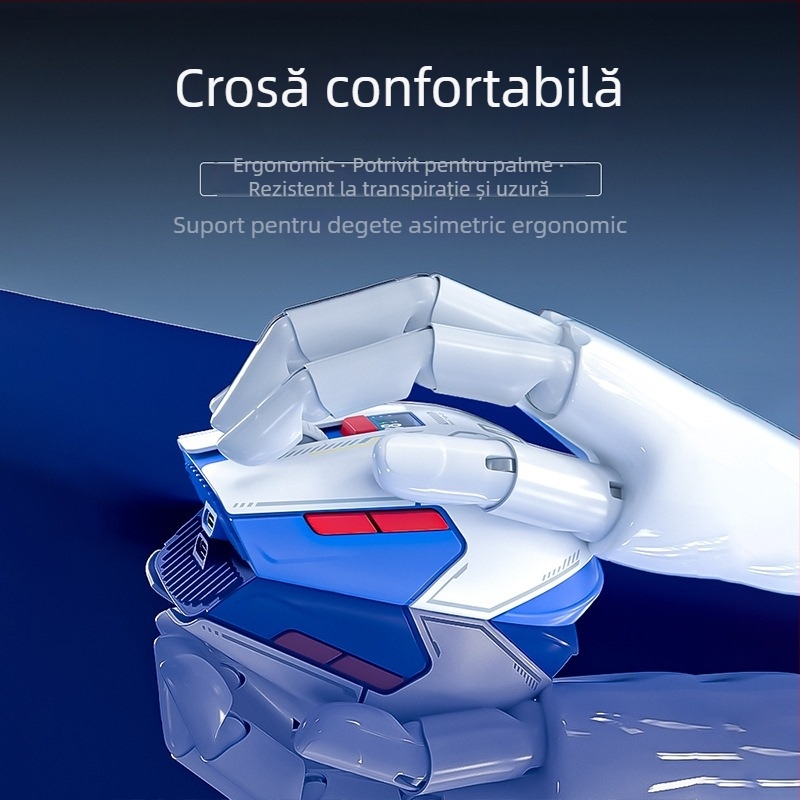 Mouse Bluetooth cu afișaj digital, trei moduri de conectivitate, DPI reglabil 800/1200/1600, încărcare Type-C, 5 butoane, model M1, alb