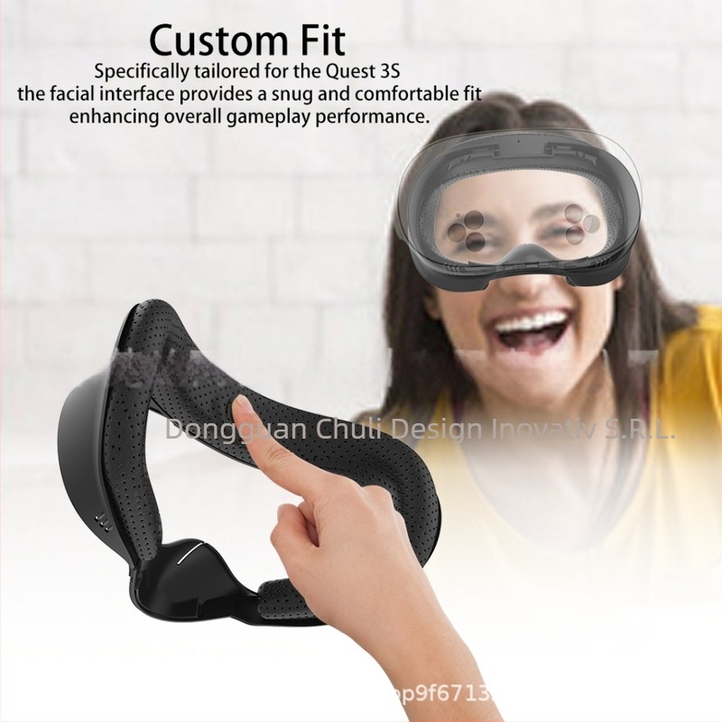 Ramă lată de mască pentru Meta Quest 3S – accesoriu mască Ice Silk respirabil (Model YY-M061; Compatibil cu Quest3S; Procesare OEM; Confortabil și respirabil; Blocare a luminii)