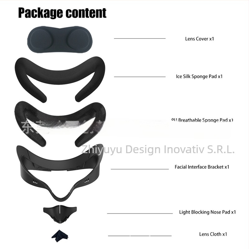 Ramă lată de mască pentru Meta Quest 3S – accesoriu mască Ice Silk respirabil (Model YY-M061; Compatibil cu Quest3S; Procesare OEM; Confortabil și respirabil; Blocare a luminii)