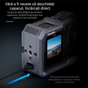 Telesin GP13 cutie metală pentru GoPro – model actualizat, compatibil cu HERO 9–13, aliaj de aluminiu, cod produs S6-fms-15-tgp