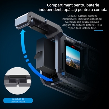 Telesin GP13 cutie metală pentru GoPro – model actualizat, compatibil cu HERO 9–13, aliaj de aluminiu, cod produs S6-fms-15-tgp