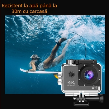 Cameră sport 4K cu Wi-Fi, rezistentă la apă, pentru scufundări și mersul în aer liber — model I5-361, senzor 12 MP, stocare pe card TF, corp ABS, autonomie 180 de minute