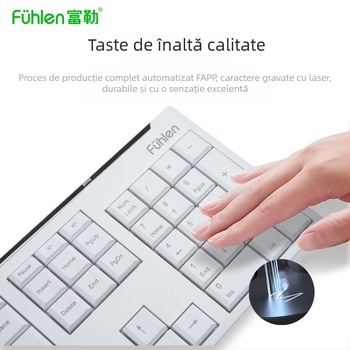 Set wireless Fuhlen A120G – tastatură și mouse, interfețe USB, 1000 DPI, ergonomic, potrivit pentru laptopuri și desktopuri