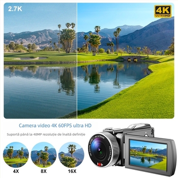 Cameră video digitală profesională cu zoom optic 18x, senzor CMOS, 1080p, ecran LCD de 3,0 inch, obiectiv de 25 mm