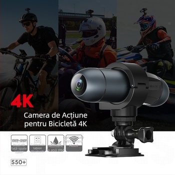 Cameră de acțiune pentru sporturi în aer liber, 4K30fps, stocare TF Card, carcasă ABS, model S50+