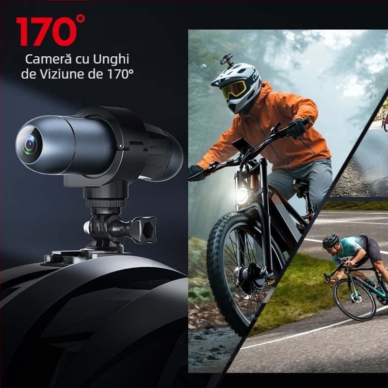 Cameră de acțiune pentru sporturi în aer liber, 4K30fps, stocare TF Card, carcasă ABS, model S50+