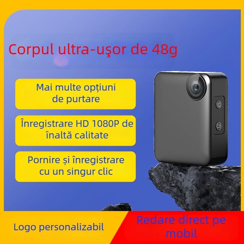 Cameră corp pentru poliție cu viziune nocturnă infraroșu, înregistrare audio-video, montură pe piept (zoom optic 10x, senzor CMOS, 1080p, ecran LCD de 1.5 inch)
