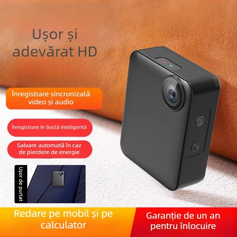 Cameră corp pentru poliție cu viziune nocturnă infraroșu, înregistrare audio-video, montură pe piept (zoom optic 10x, senzor CMOS, 1080p, ecran LCD de 1.5 inch)