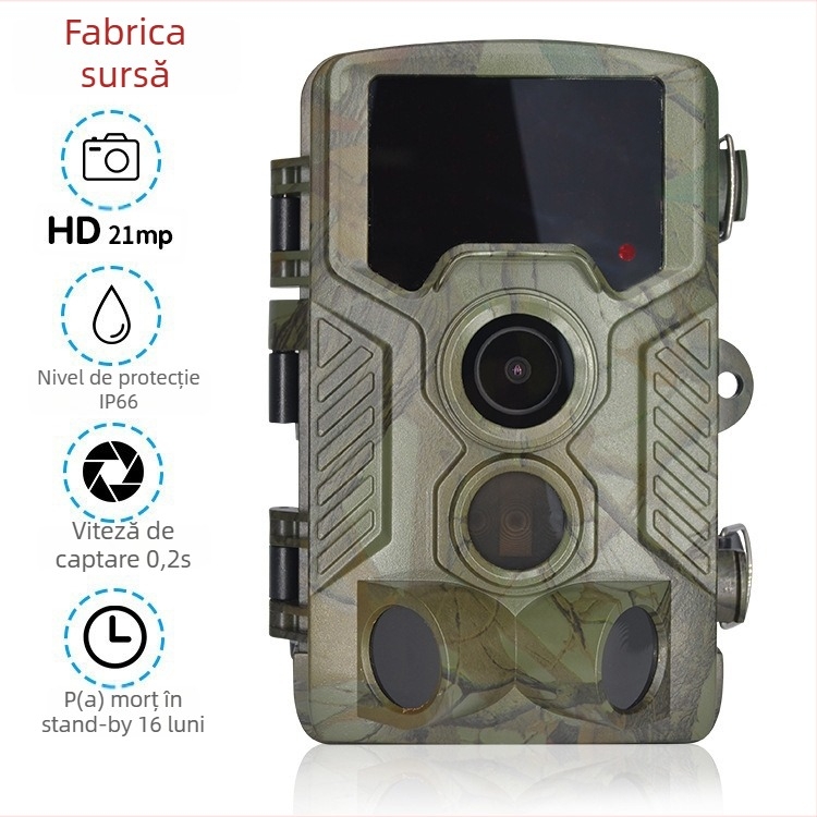 Cameră de vânătoare cu 1080p, ecran LCD de 2,4 inchi, vizualizare nocturnă IR, detecție de mișcare, autonomie baterie de 18 luni
