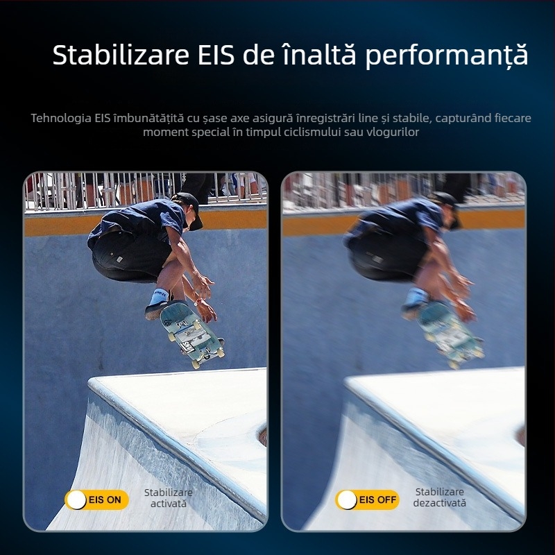 Cameră sport 5K cu stabilizare EIS, Wi-Fi pentru filmare fără fir, 30fps, stocare pe TF card