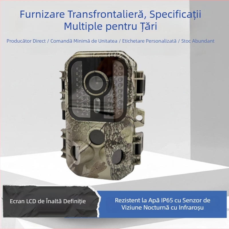 Cameră de vânătoare infraroșu pentru exterior, model H2o, 16 MP, card TF până la 128 GB, ecran LCD 2.0, autonomie baterie 10 h