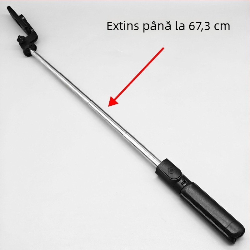 Baston selfie Bluetooth cu trepied încorporat pentru telefoane, extins, suport pentru live streaming, telecomandă inclusă, universal