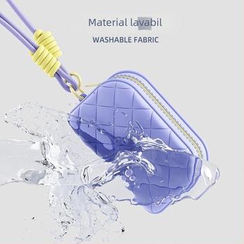 NH619 Geantă de machiaj, închidere din silicon și fermoar din nylon, capacitate mare, multifuncțională, pentru călătorii