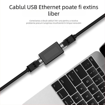 Conector RJ45 rețea R-101 – cupru, lungime 0,3 m, cap dual, viteză înaltă, OEM disponibil