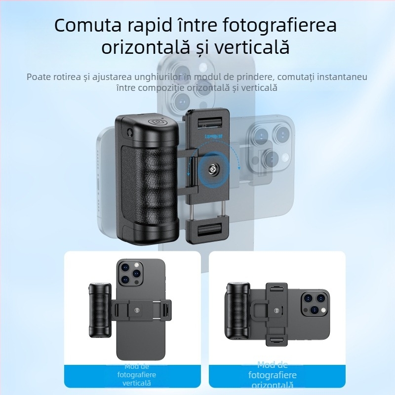Stabilizator pentru telefon, mini baston pentru selfie – portabil, pentru exterior, telecomandă, Bluetooth, plastic