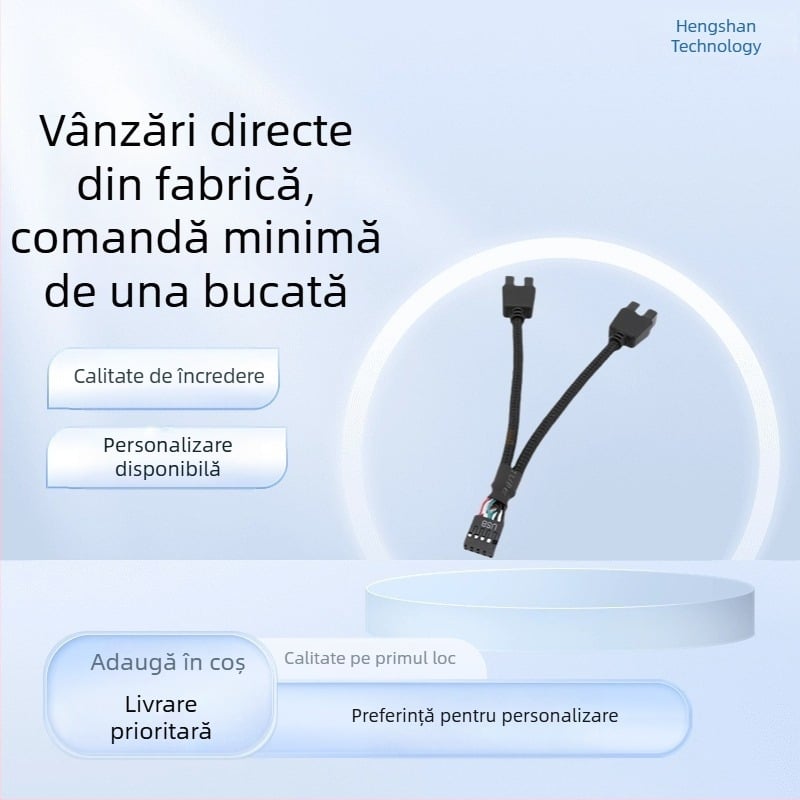 Adaptor pentru header USB al plăcii de bază: 9 pini către doi conectori USB de 9 pini HUB