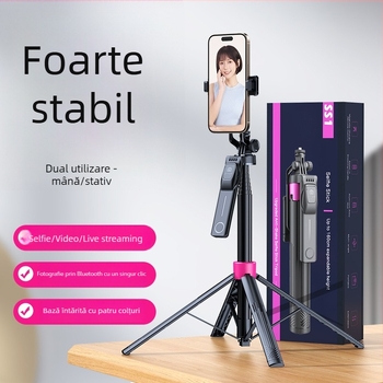 Suport pentru telefon cu telecomandă Bluetooth, selfie-stick telescopic, din aliaj de aluminiu, universal
