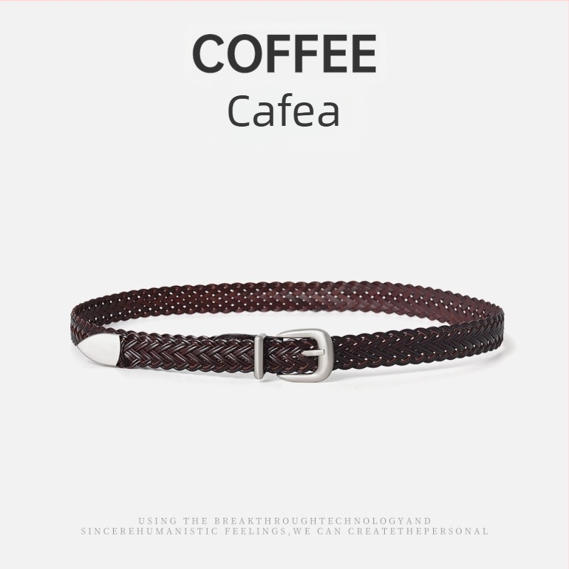 Centură feminină împletită, vintage, cu cataramă din aliaj, piele artificială, placare electrolitică, Bai zizao