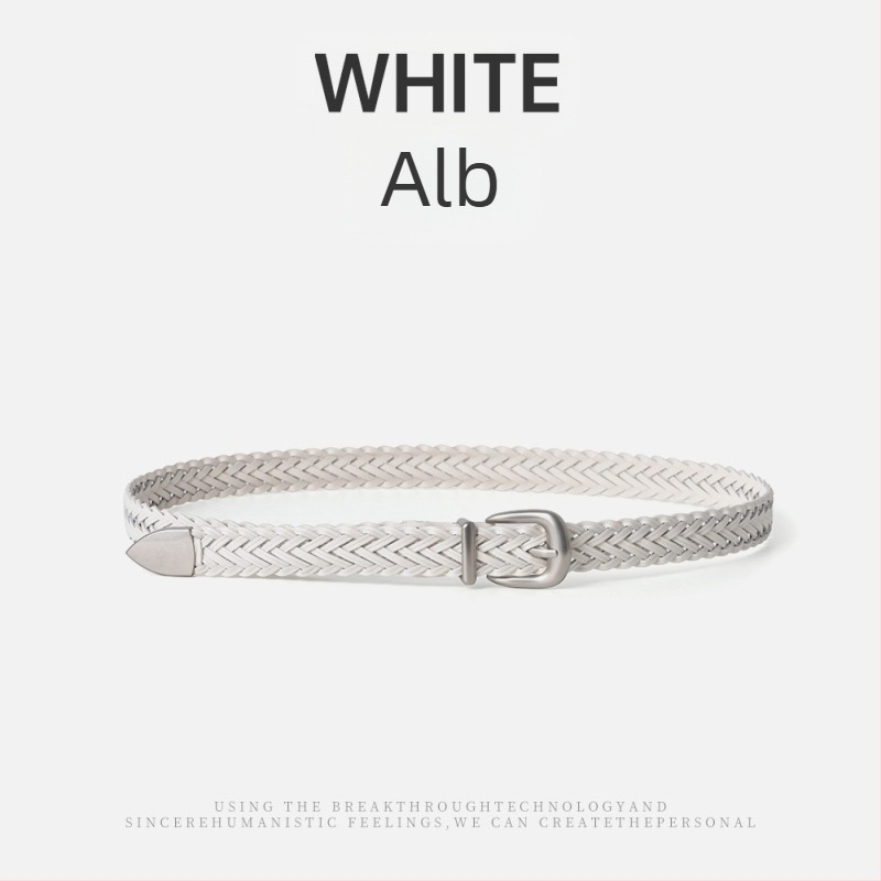 Centură feminină împletită, vintage, cu cataramă din aliaj, piele artificială, placare electrolitică, Bai zizao