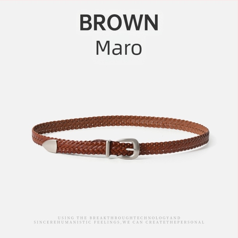 Centură feminină împletită, vintage, cu cataramă din aliaj, piele artificială, placare electrolitică, Bai zizao