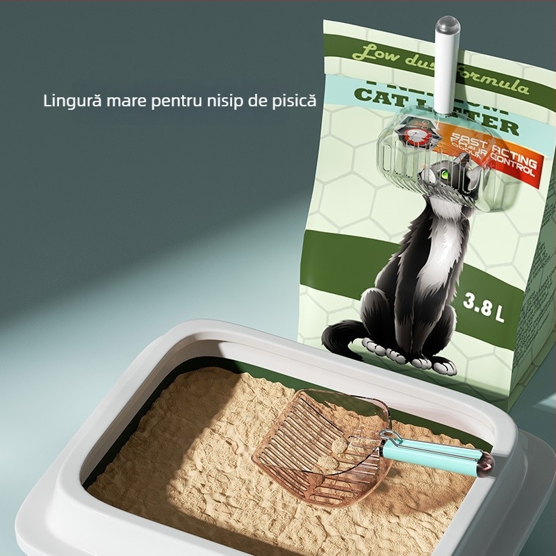 Lingură din plastic pentru nisip de pisici, cu sită de curățare cu găuri - Utilizare generală, ABS, Disponibilitate globală, Brand MJY