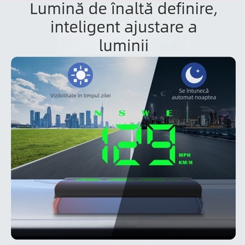 HUD pentru automobil – model W2s-green, alimentare USB, greutate 100 g, universal pentru toate modelele