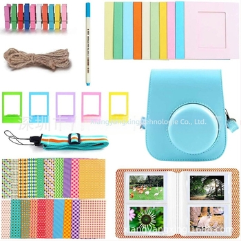 Set accesorii Instax Mini 12/11/9 – 8-in-1 cu geantă pentru cameră, curea, album foto și ramă foto (corp PU, lansat în 2020)
