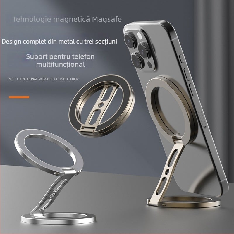 Q14 Suport dual magnetic pentru telefon – aliaj de zinc, design creativ