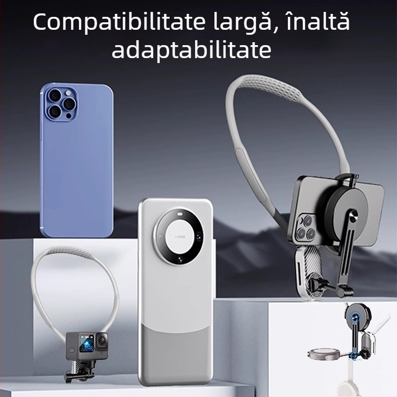 Hot Wheat suport pentru telefon deasupra capului pentru filmări POV – stabilizare magnetică, corp din aliaj, pentru streaming în aer liber