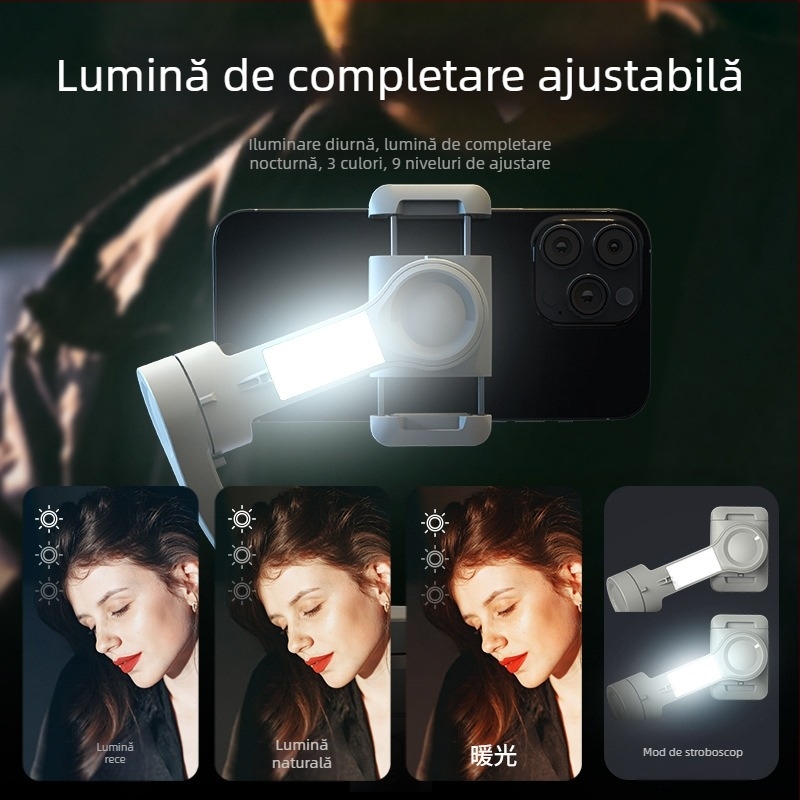 TOKQI M01 Gimbal de mână cu trei axe, Urmărire Facială și Bluetooth