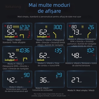 Afișaj HUD LCD montat pe bord cu Bluetooth fără fir