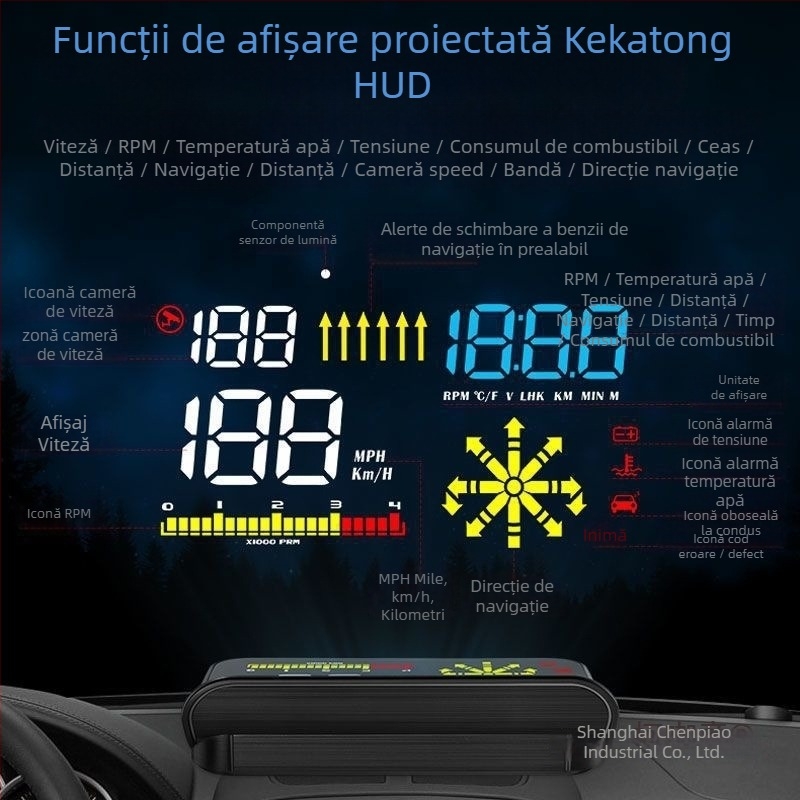 Afișaj HUD LCD montat pe bord cu Bluetooth fără fir