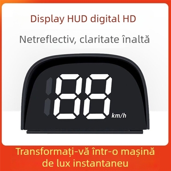 HUD radar de viteză pentru mașină - afișare în timp real a vitezei, măsurare la semafoare, reamintire stație de carburanți - Model Y01, alimentare USB, precizie 1.0, 24V