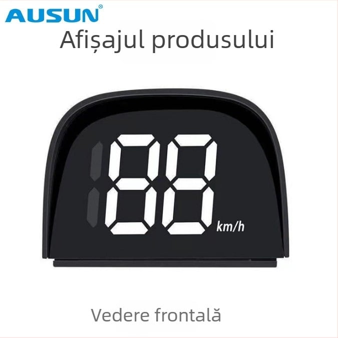 HUD radar de viteză pentru mașină - afișare în timp real a vitezei, măsurare la semafoare, reamintire stație de carburanți - Model Y01, alimentare USB, precizie 1.0, 24V