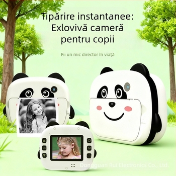 Cameră pentru copii cu imprimare instantanee, fotografii și videoclipuri, imprimă direct de pe telefon prin WiFi (Model KX-13, ecran LCD de 2,4 inchi, 12MP, autonomie baterie 3h)
