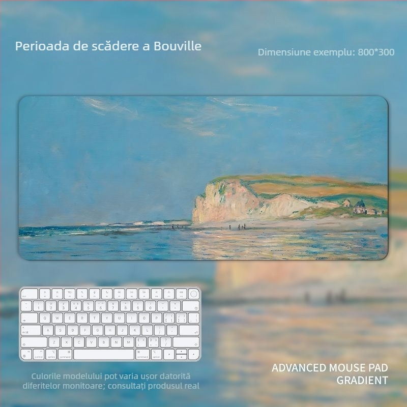 Monet Water Lily Padă de birou cu suport pentru încheietură — Cauciuc natural, Transfer de căldură, Imprimare logo: Da