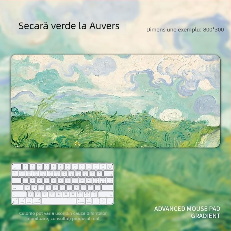 Monet Water Lily Padă de birou cu suport pentru încheietură — Cauciuc natural, Transfer de căldură, Imprimare logo: Da