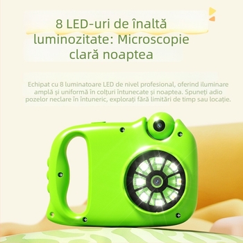 Green Horse Q4 Cameră Portabilă pentru Copii — Microscop, 40MP+, Ecran LCD 2.0, TF Card, Video și Foto