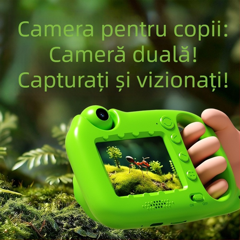 Green Horse Q4 Cameră Portabilă pentru Copii — Microscop, 40MP+, Ecran LCD 2.0, TF Card, Video și Foto