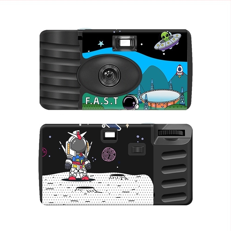 Cameră foto de unică folosință, ilustrată, 'Let's Go to the Sky Eye', 18 expuneri, corp ABS, stocare film, rezoluție 3500 pixeli