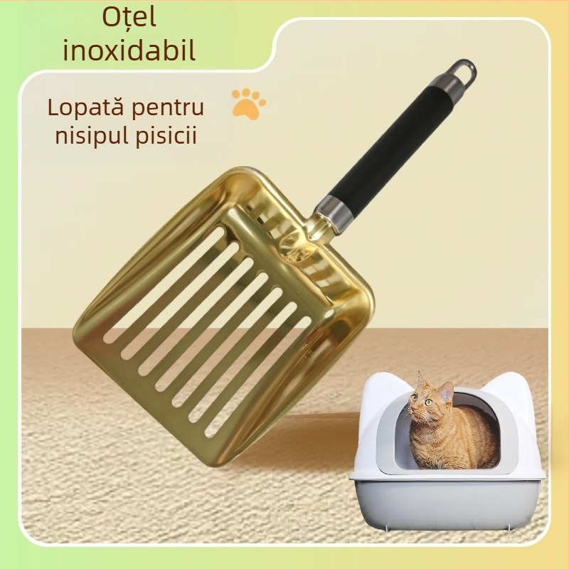 Lopățică pentru nisip de pisică, oțel inoxidabil 430, brand Smooth Sailing, fără import