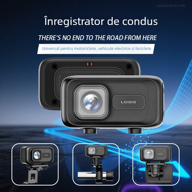 MT100 Cameră portabilă de bord pentru motociclete și vehicule electrice, Cameră de acțiune 2K, stocare pe card TF, Carcasă ABS, 90 g