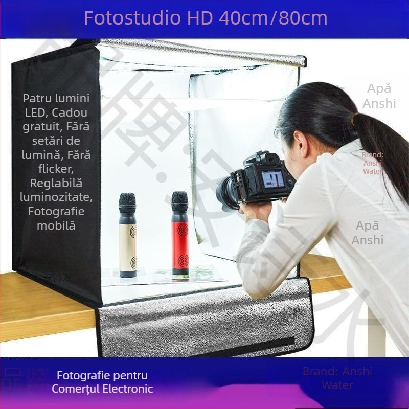 Cutie de iluminat pentru fotografie, studio mic pliabil, birou foto mini pentru streaming live, iluminare de umplere pentru fotografiere (Brand: An shishui; Tip: Altul; Aplicabil: Altul)
