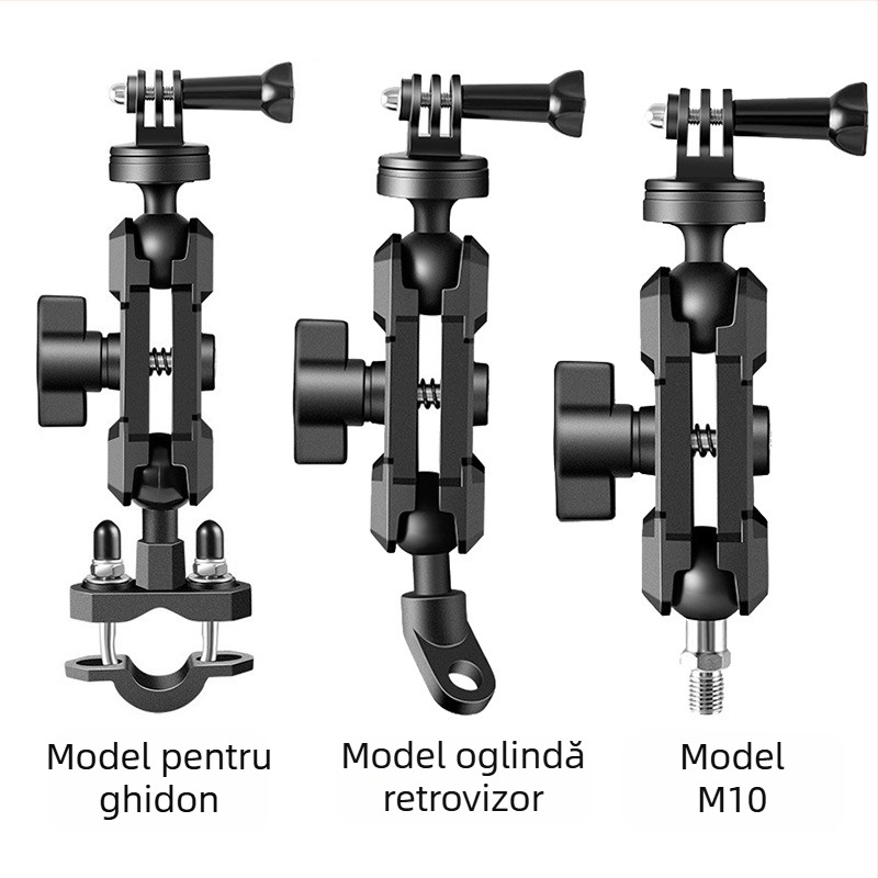 Suport auto pentru camere — universal, aliaj de aluminiu, model 1002 (Tip: suport auto; Material: aliaj de aluminiu; Model: 1002; Compatibil: universal)