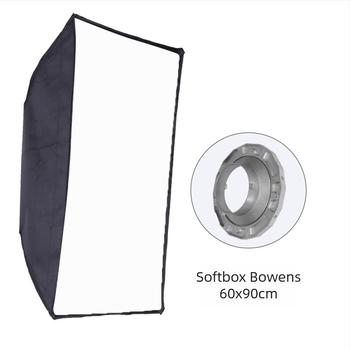 Softbox de lumină moale cu montură Baorong tip bajonet; cadru din aliaj de aluminiu; sarcină maximă 2-5 kg; greutate 1,2 kg