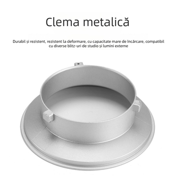 Softbox de lumină moale cu montură Baorong tip bajonet; cadru din aliaj de aluminiu; sarcină maximă 2-5 kg; greutate 1,2 kg