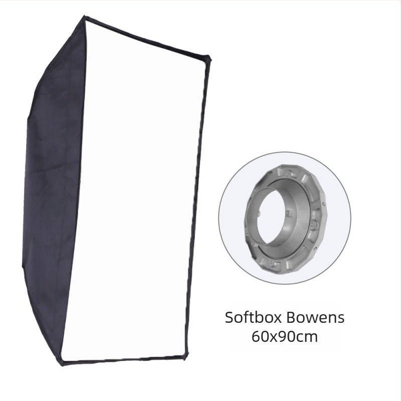 Softbox de lumină moale cu montură Baorong tip bajonet; cadru din aliaj de aluminiu; sarcină maximă 2-5 kg; greutate 1,2 kg