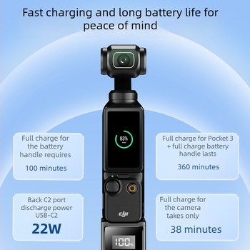 Mâner Baterie pentru DJI Pocket 3, 5000mAh, Încărcare Rapidă 22W, 3C Certificat
