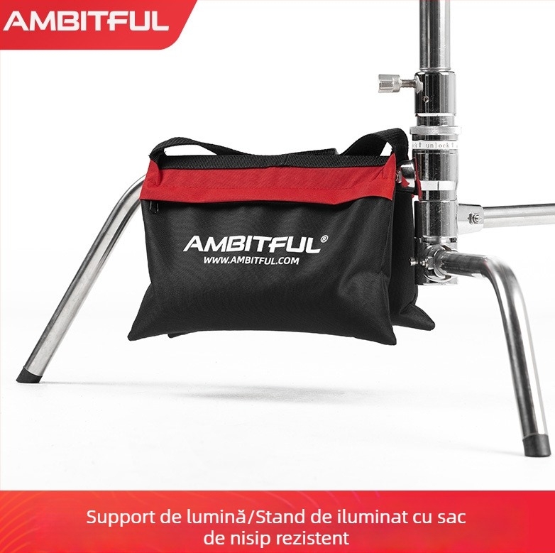 Zhijie Accesorii foto: sac de nisip din material Oxford pentru stativ de lumină și braț cantilever de studio, greutate 0,22 kg, include sac de nisip și cataramă