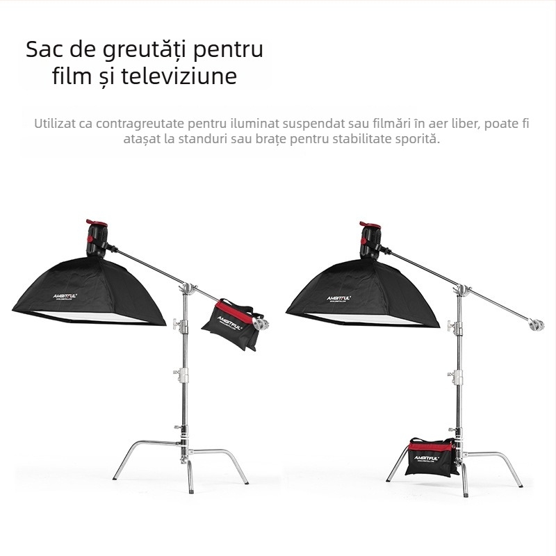 Zhijie Accesorii foto: sac de nisip din material Oxford pentru stativ de lumină și braț cantilever de studio, greutate 0,22 kg, include sac de nisip și cataramă